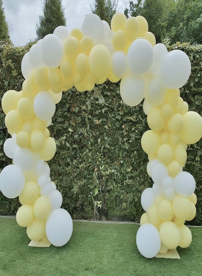 AMFIN بالونات زينة عيد ميلاد بألوان الباستيل من أمفين (عبوة من 100 بالون) - أبيض وأصفر - Image 5